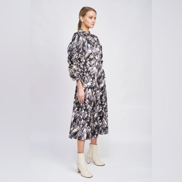 En Saison Bonnie Everyday Midi Dress Charcoal Floral Party Ready